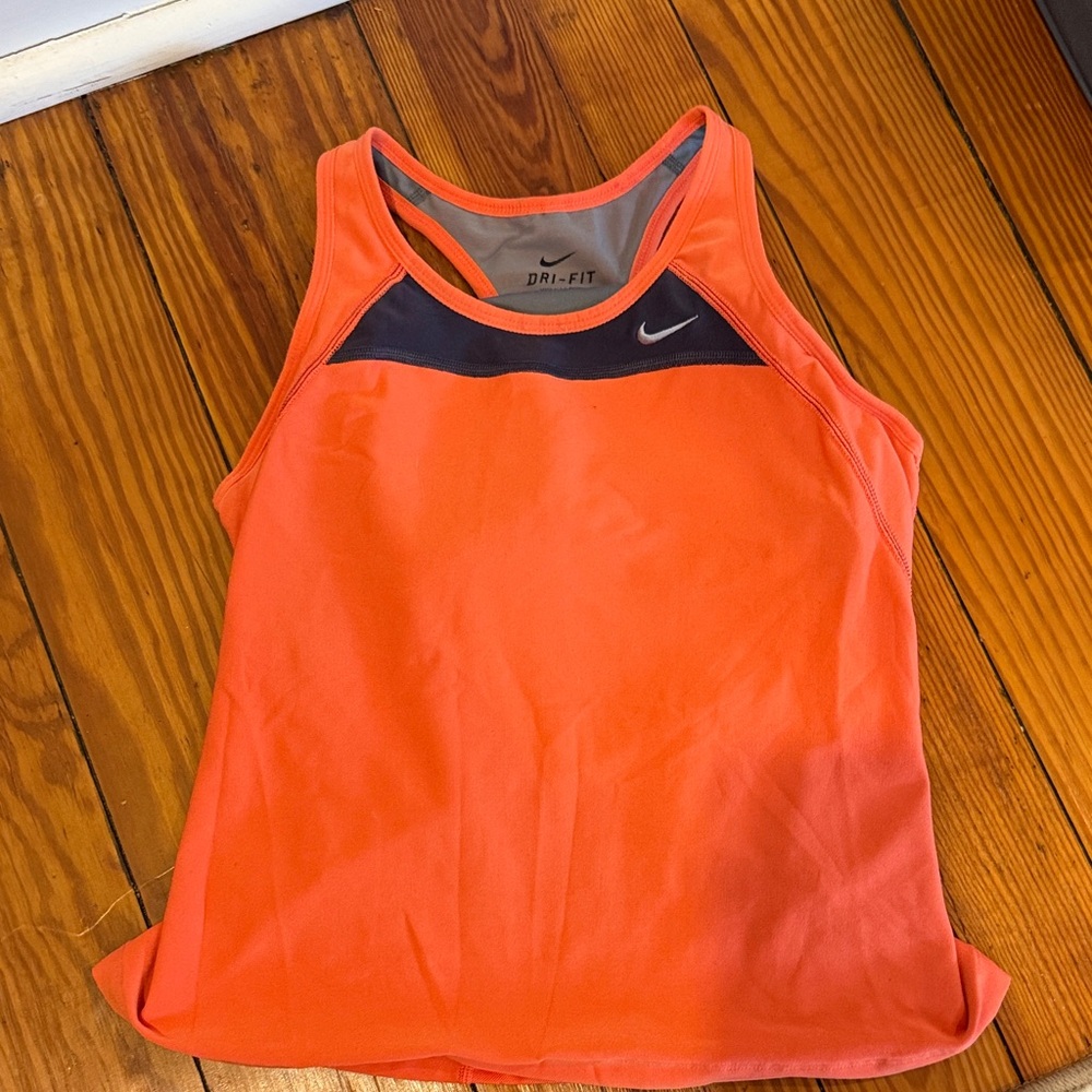 Nike Vibrant Orange and Black Dri-FIT Tank